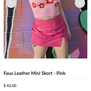 Pitaya Faux Leather Pink Skort